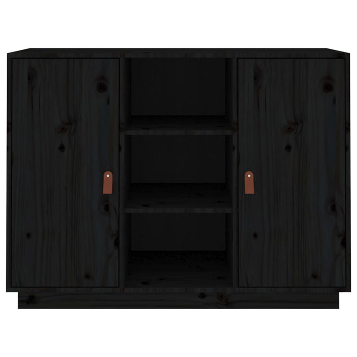 Credenza Nera 100x40x75 cm in Legno Massello di Pino cod 12222