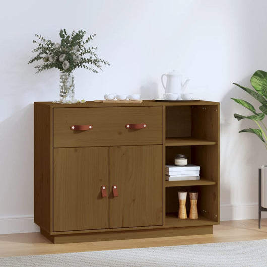 Credenza Miele 98,5x40x75 cm in Legno Massello di Pino