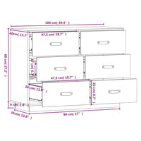 Credenza 100x40x75 cm in Legno Massello di Pino cod mxl 47596