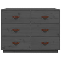 Credenza Grigia 100x40x75 cm in Legno Massello di Pino 820144