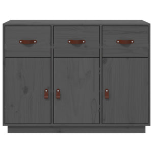 Credenza Grigia 100x40x75 cm in Legno Massello di Pino 820149