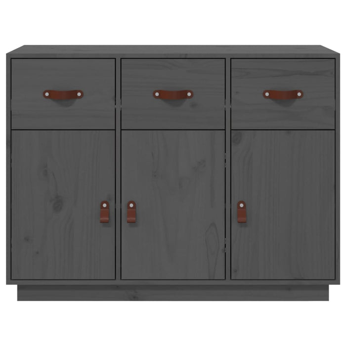 Credenza Grigia 100x40x75 cm in Legno Massello di Pino 820149