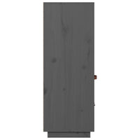 Credenza Grigia 67x40x108,5 cm in Legno Massello di Pino 820159