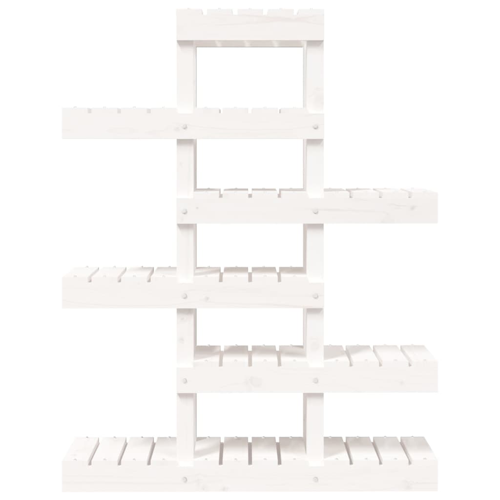 Supporto per Piante Bianco 85x25x109,5cm Legno Massello di Pino 822088