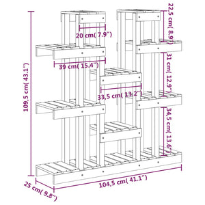 Supporto Piante Miele 104,5x25x109,5 cm Legno Massello di Pino cod mxl 68088