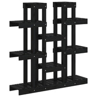 Supporto per Piante Nero 104,5x25x109,5 cm Legno Massello Pino cod mxl 63007