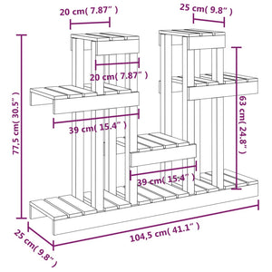 Supporto per Piante 104,5x25x77,5 cm in Legno Massello di Pino 822097