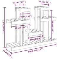 Supporto per Piante Miele 104,5x25x77,5 cm in Massello di Pino cod mxl 78706