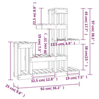 Supporto per Piante Nero 92x25x97 cm Legno Massello di Pino 822106