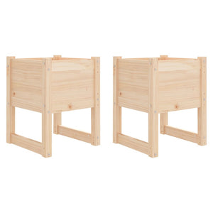 Fioriere 2 pz 40x40x52,5 cm in Legno Massello di Pino 822108