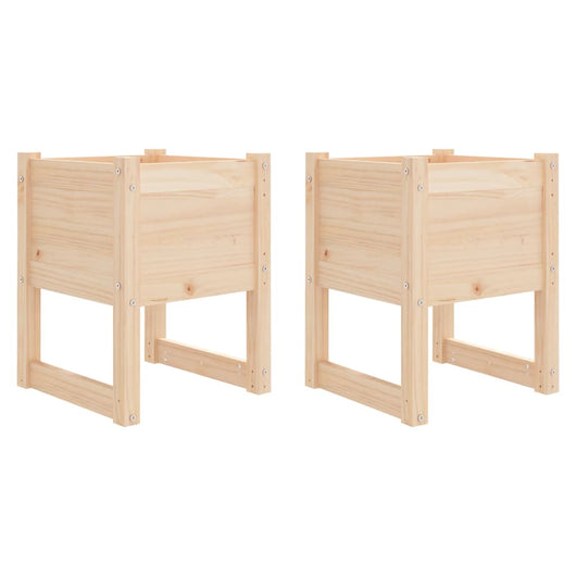 Fioriere 2 pz 40x40x52,5 cm in Legno Massello di Pino 822108