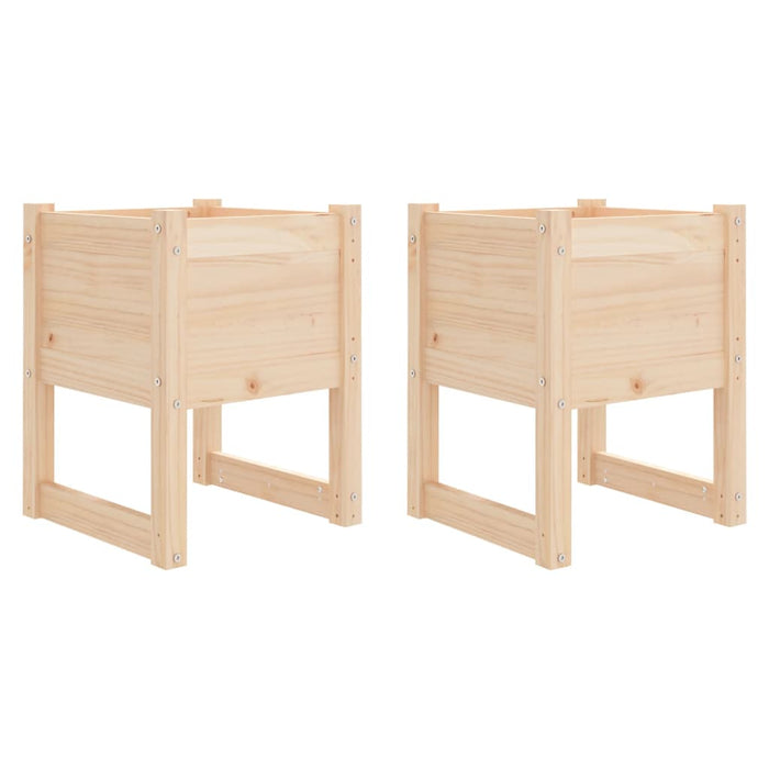 Fioriere 2 pz 40x40x52,5 cm in Legno Massello di Pino 822108