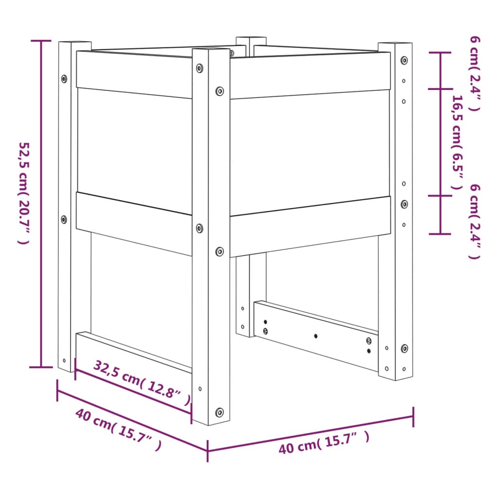 Fioriere 2 pz Miele 40x40x52,5 cm in Legno Massello di Pino 822114