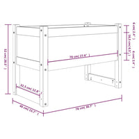 Fioriera Bianca 78x40x52 cm in Legno Massello di Pino 822118