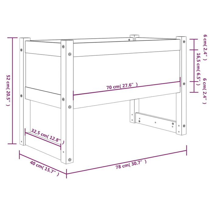 Fioriera Miele 78x40x52 cm in Legno Massello di Pino 822120