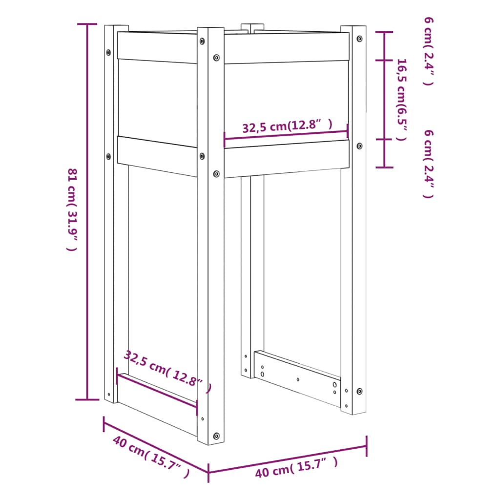 Fioriere 2 pz Bianche 40x40x81 cm in Legno Massello di Pino cod mxl 32349