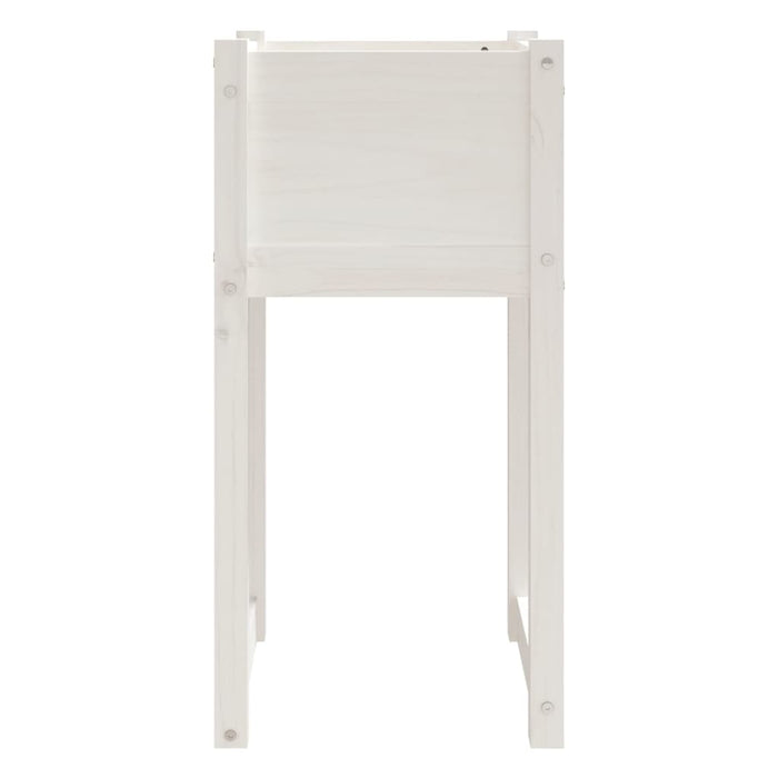 Fioriere 2 pz Bianche 40x40x81 cm in Legno Massello di Pino