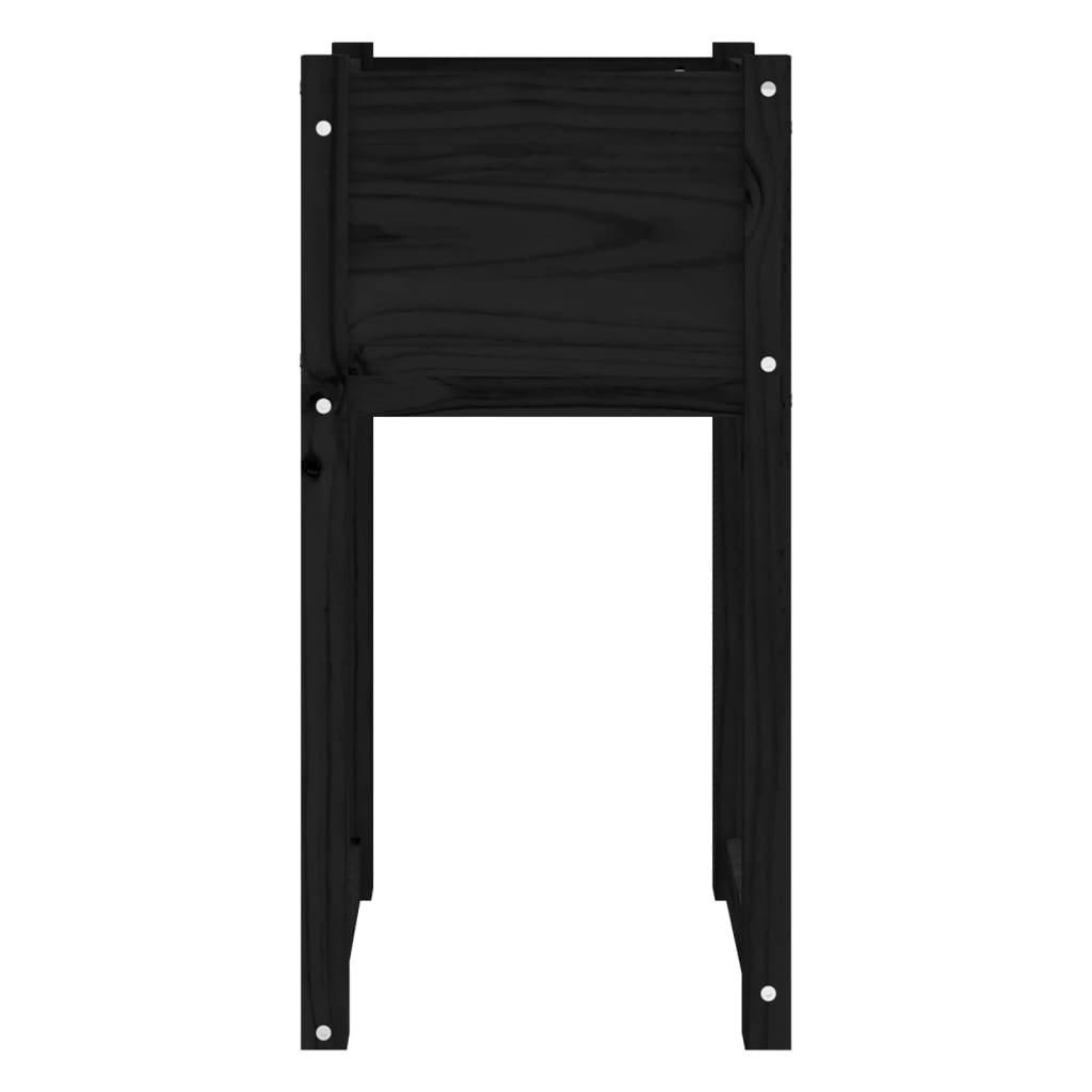 Fioriere 2 pz Nero 40x40x81 cm in Legno Massello di Pino