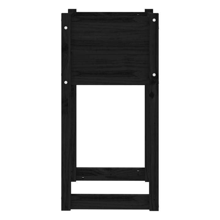 Fioriere 2 pz Nero 40x40x81 cm in Legno Massello di Pino 822131