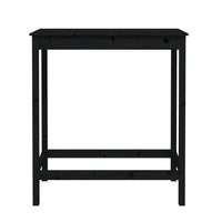 Tavolo da Bar Nero 100x50x110 cm in Legno Massello di Pino cod mxl 22873