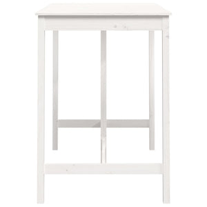 Tavolo da Bar Bianco 140x80x110 cm in Legno Massello di Pino cod mxl 7513