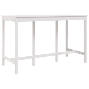 Tavolo da Bar Bianco 180x80x110 cm in Legno Massello di Pino cod mxl 7149