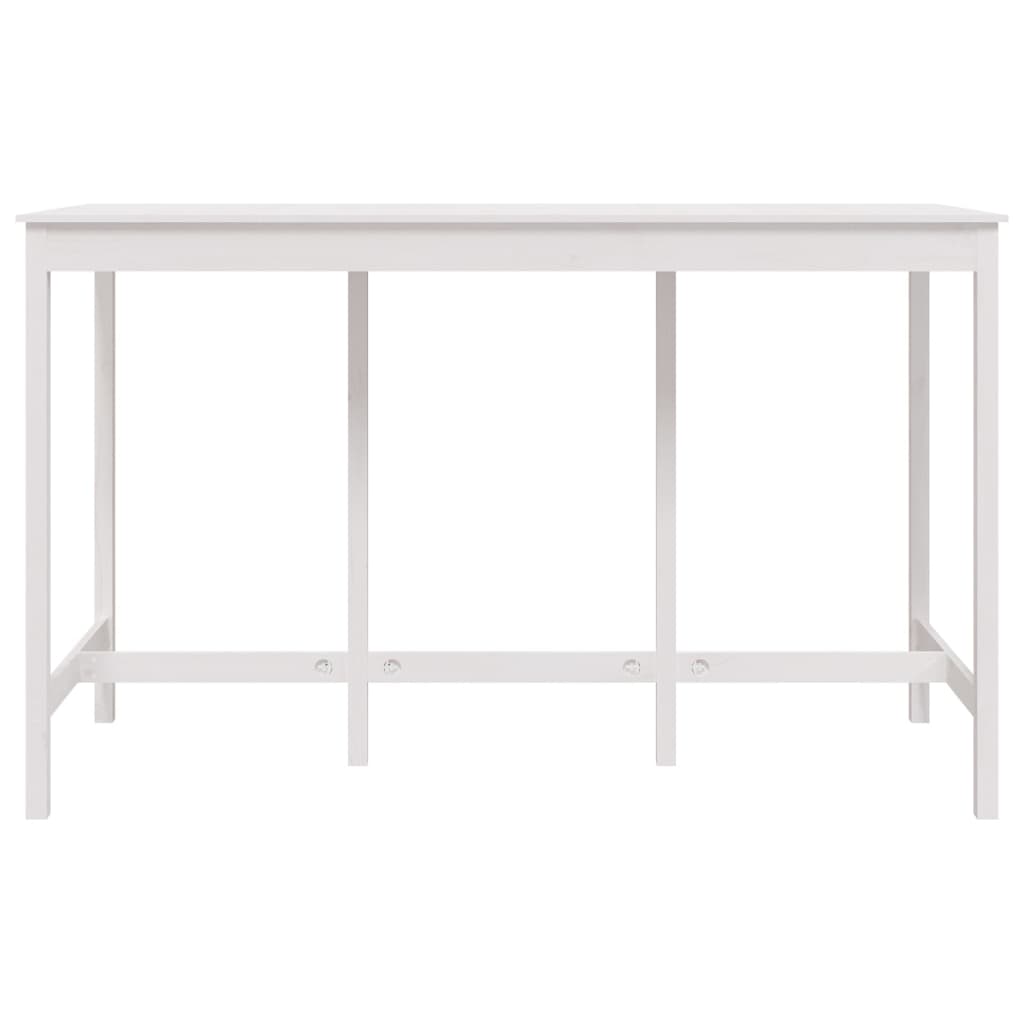 Tavolo da Bar Bianco 180x80x110 cm in Legno Massello di Pino cod mxl 7149