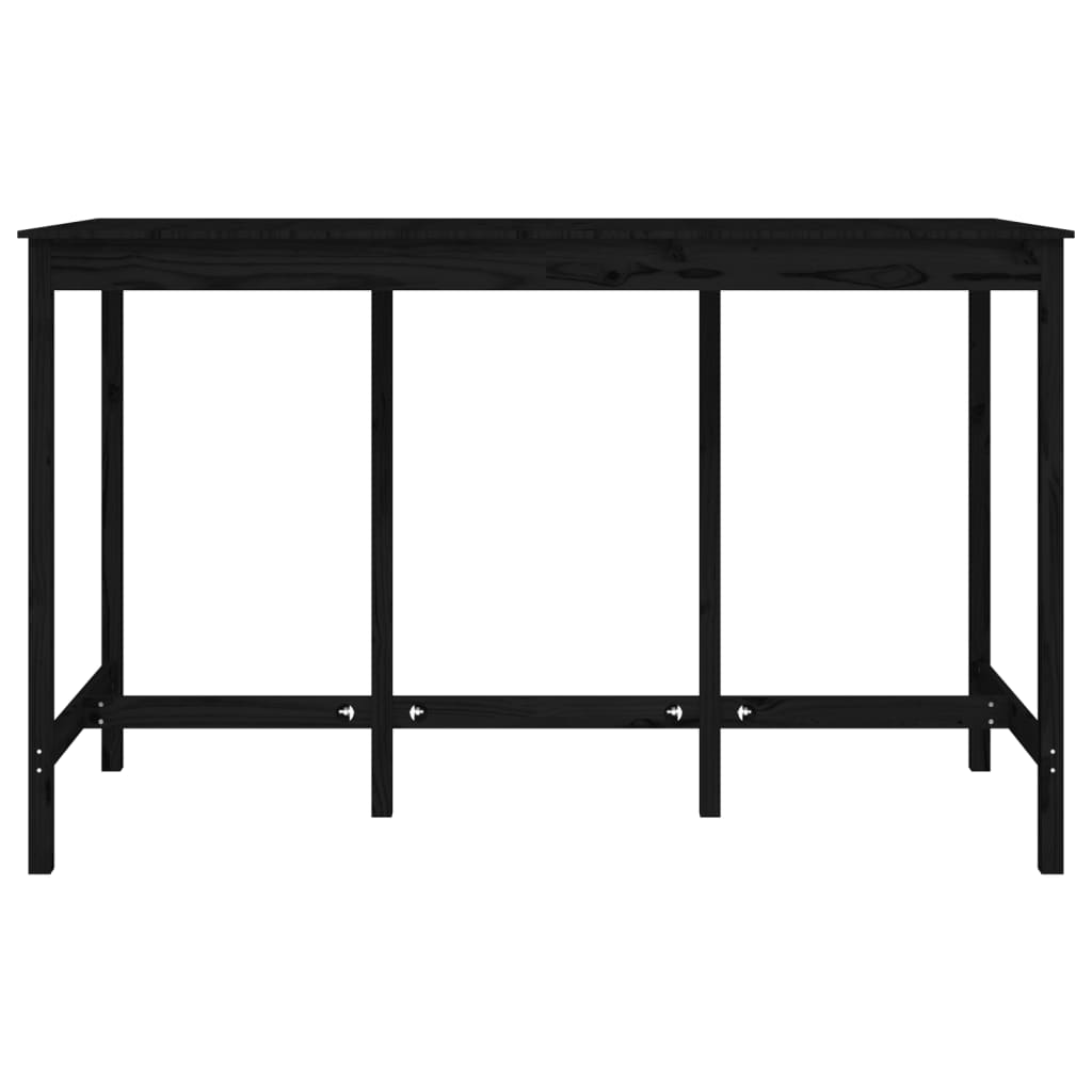 Tavolo da Bar Nero 180x80x110 cm in Legno Massello di Pino 822166