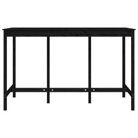 Tavolo da Bar Nero 180x80x110 cm in Legno Massello di Pino 822166