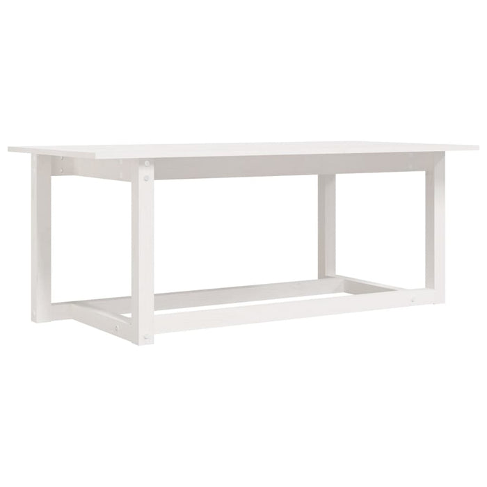 Tavolino da Salotto Bianco 110x55x45 cm Legno Massello di Pino