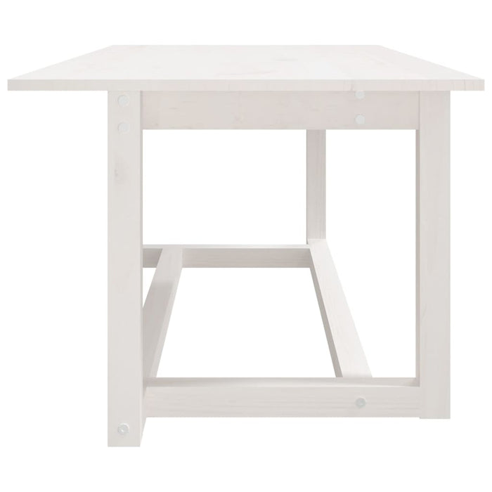 Tavolino da Salotto Bianco 110x55x45 cm Legno Massello di Pino