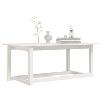 Tavolino da Salotto Bianco 110x55x45 cm Legno Massello di Pino