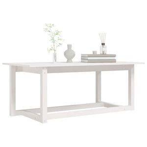 Tavolino da Salotto Bianco 110x55x45 cm Legno Massello di Pino