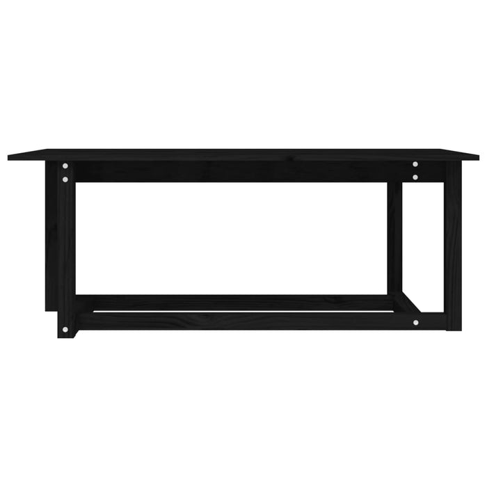 Tavolino da Salotto Nero 110x55x45 cm Legno Massello di Pino 822171