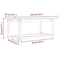 Tavolino da Salotto Nero 110x55x45 cm Legno Massello di Pino 822171