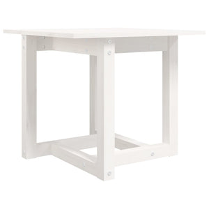 Tavolino da Salotto Bianco 50x50x45 cm Legno Massello di Pino