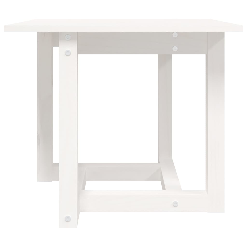 Tavolino da Salotto Bianco 50x50x45 cm Legno Massello di Pino