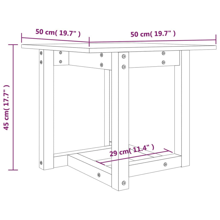 Tavolino da Salotto Bianco 50x50x45 cm Legno Massello di Pino