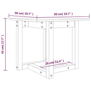 Tavolino da Salotto Nero 50x50x45 cm in Legno Massello di Pino cod 9512