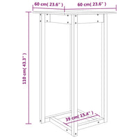 Tavolo da Bar Bianco 60x60x110 cm in Legno Massello di Pino cod mxl 10173