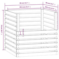 Compostiera Miele 80x80x78 cm in Legno Massello di Pino