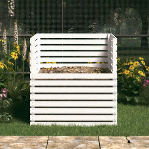 Compostiera Bianca 100x100x102 cm in Legno Massello di Pino cod 11011