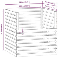 Compostiera Bianca 100x100x102 cm in Legno Massello di Pino 822193