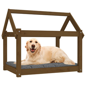 Cuccia per Cani Miele 81x60x70 cm in Legno Massello di Pino