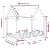 Cuccia per Cani 101x70x90 cm in Legno Massello di Pino cod mxl 49188