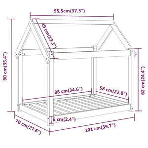 Cuccia per Cani Miele 101x70x90 cm in Legno Massello di Pino cod 9521