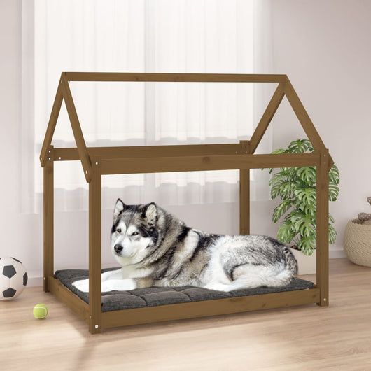 Cuccia per Cani Miele 111x80x100 cm in Legno Massello di Pino cod 9522