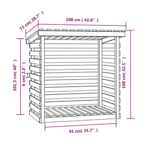 Portalegna 108x73x108 cm in Legno Massello di Pino cod mxl 73645