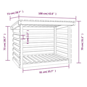 Portalegna 108x73x79 cm in Legno Massello di Pino 822227