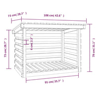 Portalegna Miele 108x73x79 cm in Legno Massello di Pino cod mxl 62492